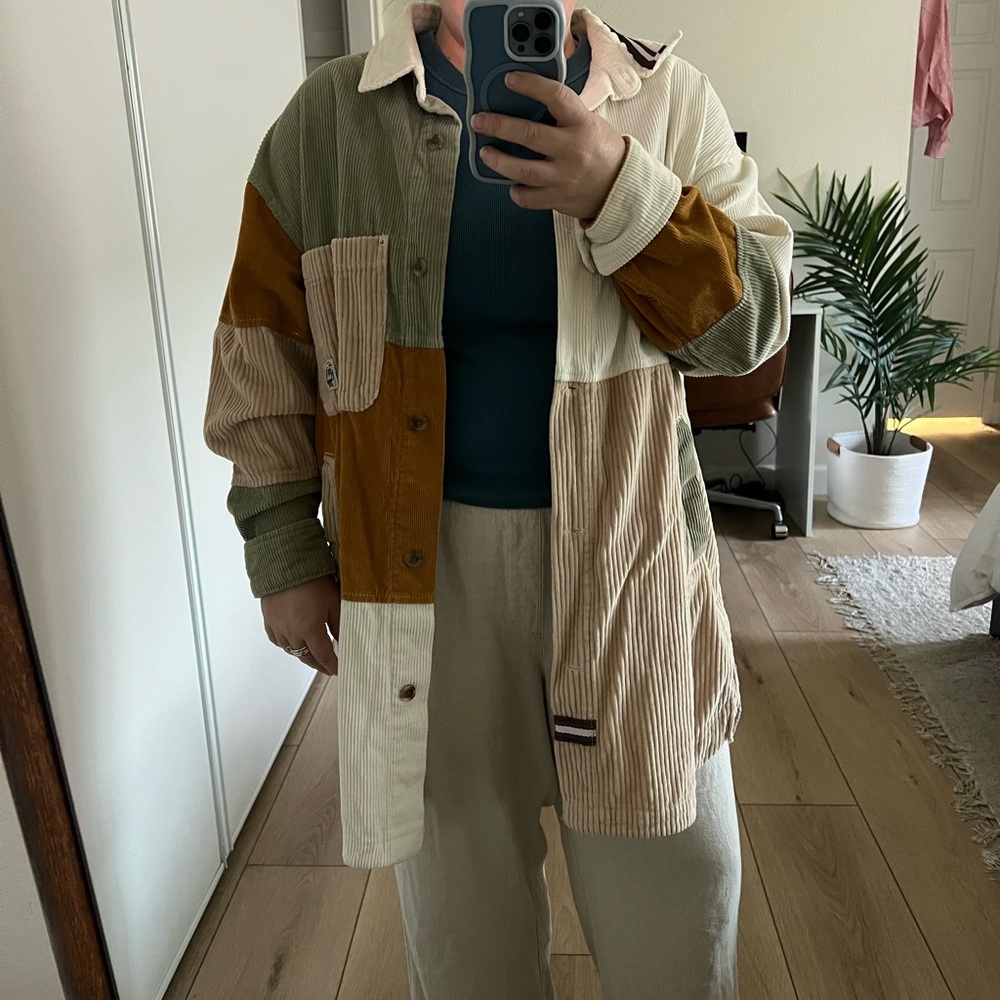 BDG Colorblock Corduroy Shacket/Dress - Picture 4 of 5